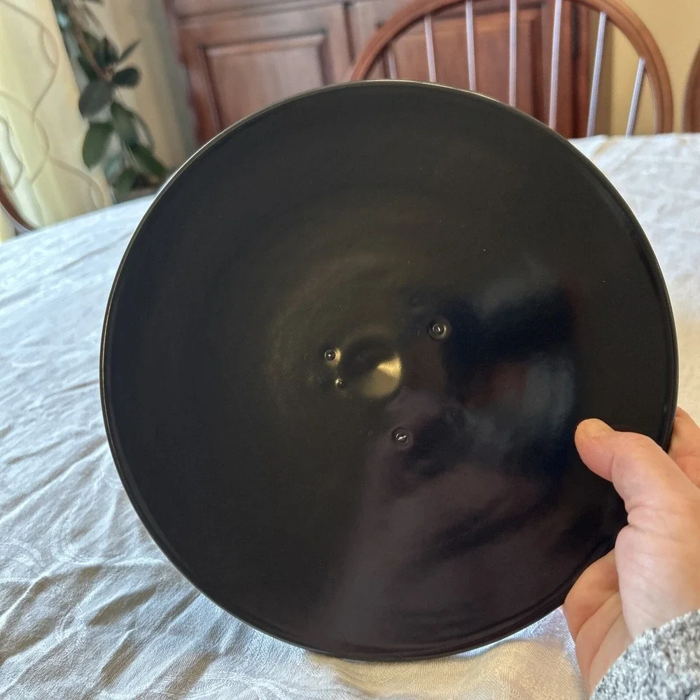 Monterey Pottery Casserole Dish OS Black Lidded‎ Side Handles Retro Kitchen USA